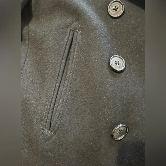 J. Crew Black‎ Wool Blend Overcoat Pea Coat Size S - Picture 9 of 9